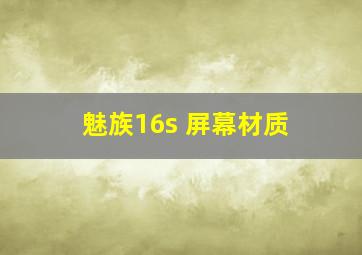 魅族16s 屏幕材质